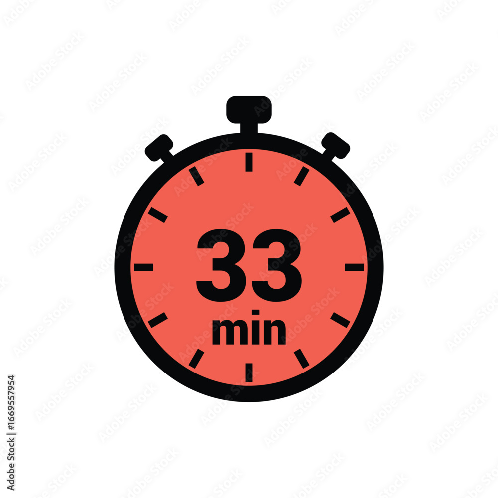 Fototapeta premium min 33 time icon vector design illustration background