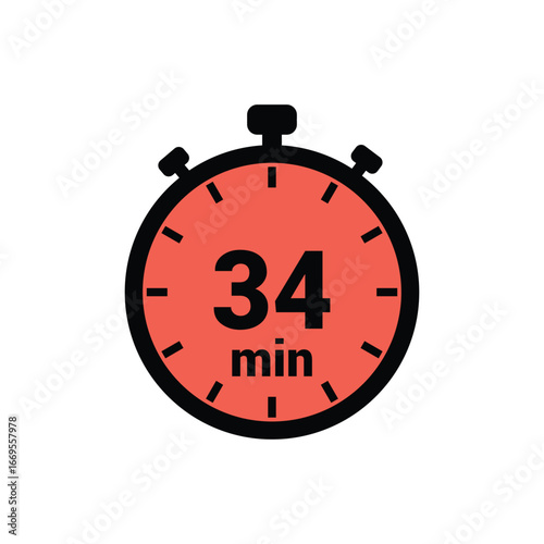 min 34 time icon vector design illustration background