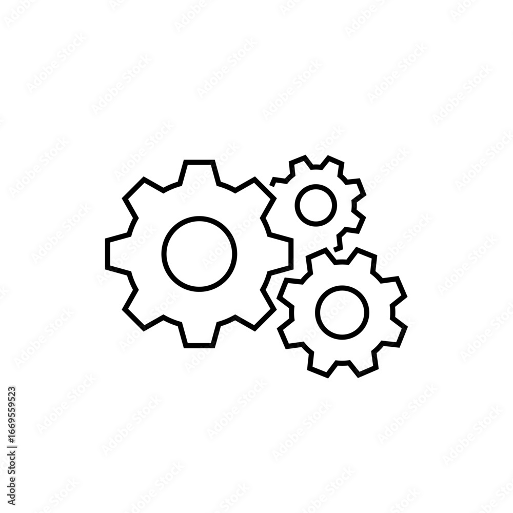 Gear, cogwheel outline icon. Engineering, industry, and machine settings symbol Gear, cogwheel outline icon. Engineering, industry, and machine settings symbol