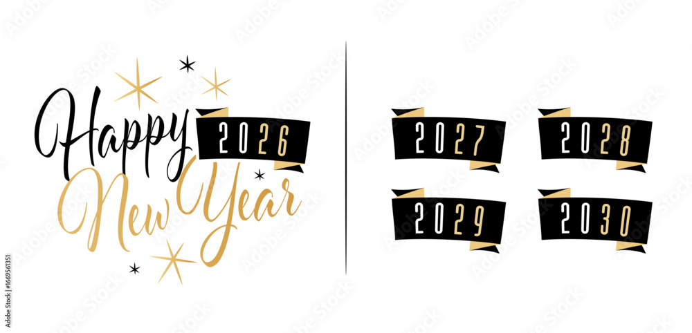 Fototapeta premium Happy New Year (2026 to 2030)