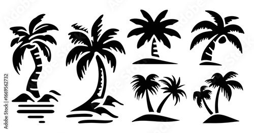 Collection of Unique Palm Tree Silhouettes for Tropical Themes