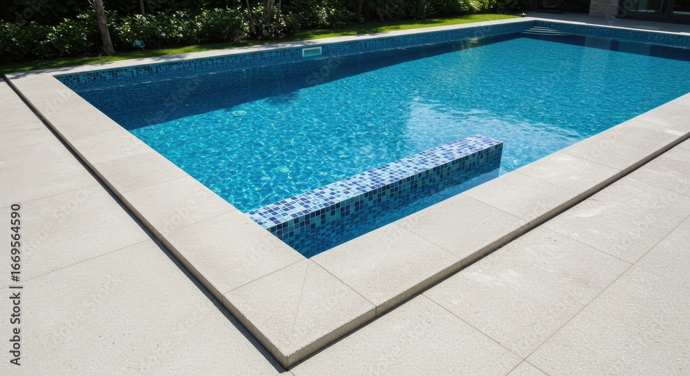 Obraz premium Serene Swimming Pool with Turquoise Water and Mosaic Accents