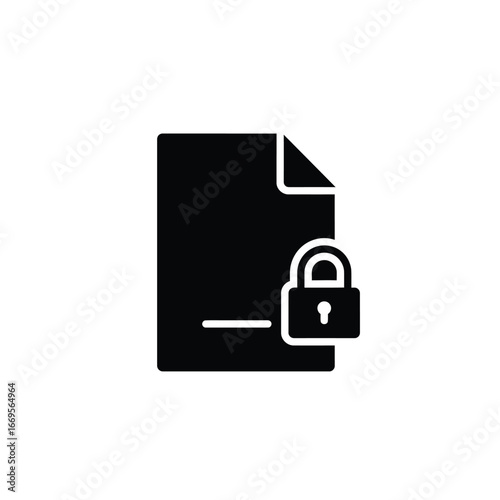 Secure document with padlock icon for protection and confidentiality