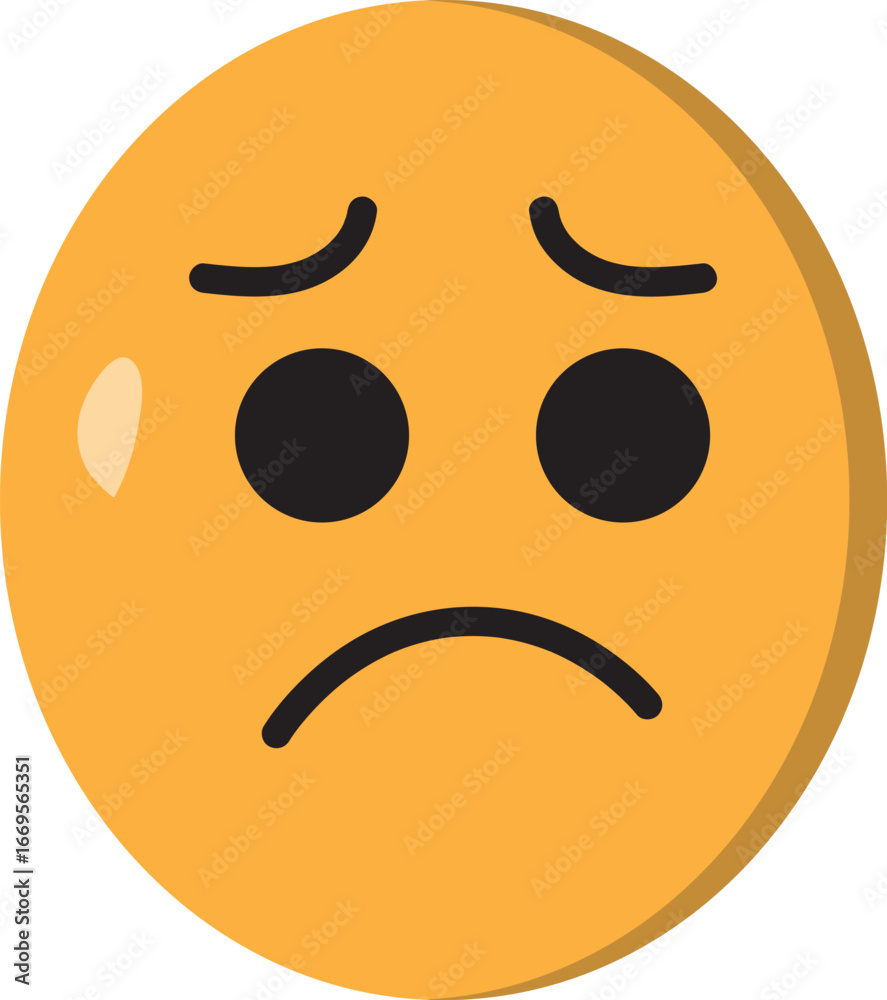 Fototapeta premium Sad and disappointed emoji face