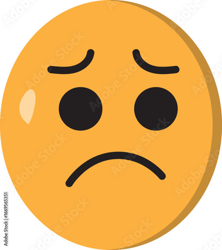 Sad and disappointed emoji face