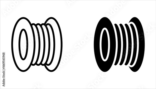 coil icon set, Wire coil icon vector illustration on white background.