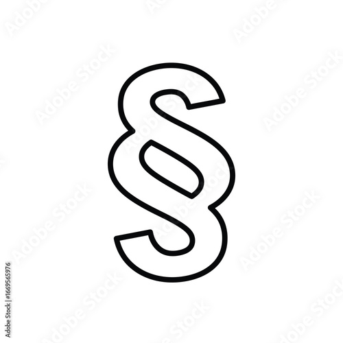 A black paragraph symbol on a white background in a simple line style