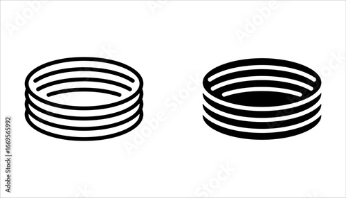 coil icon set, Wire coil icon vector illustration on white background.