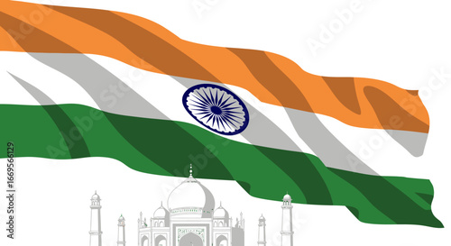 India's Majestic Flag and the Taj Mahal A Symbol of Pride
