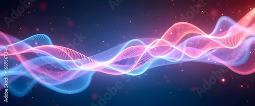 Agentic AI innovation: Autonomous virtual assistants for intelligent automation. Colorful Digital Waveforms Representing Complex Multi-Agent Systems