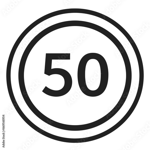 Speed Limit 50 Road Sign