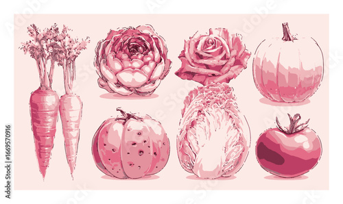 Colorful Cartoon Vegetable Illustrations in Vector Art Style