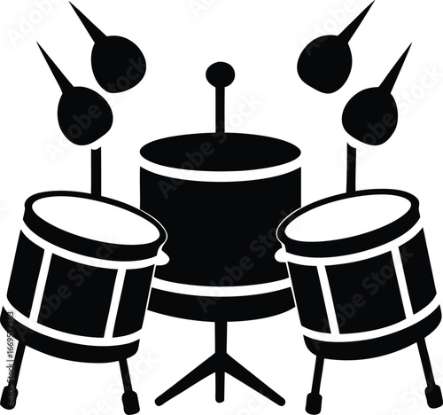 Drums set icon simple illustration of drums set vector icon for web design isolated on white background 