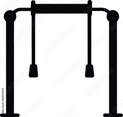 Ícone de anéis de ginástica vetor simples sala hall escola esportiva