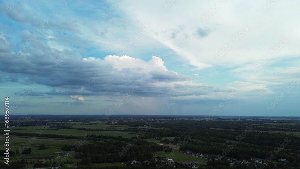 Fototapeta premium Soft fluffy clouds seen in mid-air