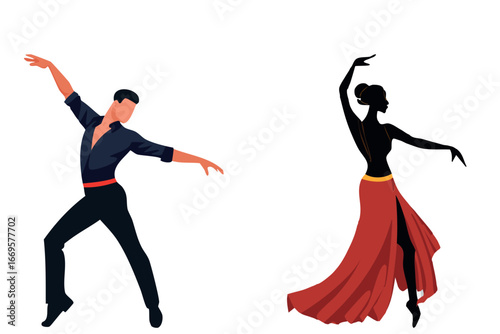silhouette of a dancing couple