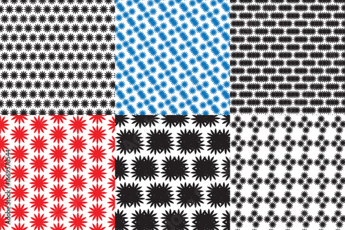 A collection of seamless vector patterns featuring light bulbs in colorful and black-and-white styles. Perfect for textile prints, wallpapers, packaging, web backgrounds, notebooks, wrapping paper, an