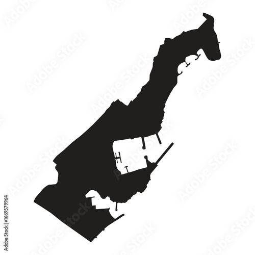 Monaco Country Map Silhouette Vector Illustration