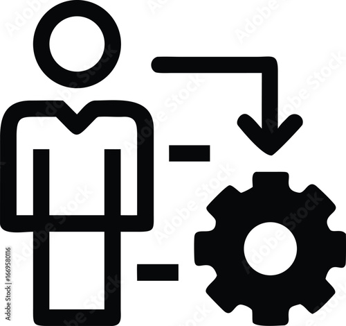 Human figure illustrating efficient business process optimization and strategy