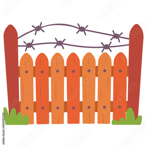 Protective structure restricted area unauthorized persons vector illustration