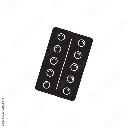 Pill blister pack icon simple illustration logo art