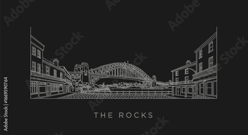Sydney Rocks Line Art.