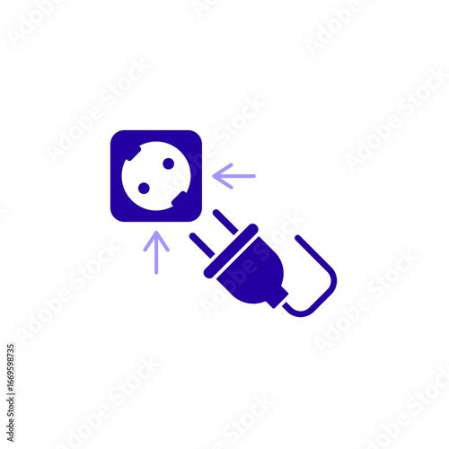 Icon a plug, isolated against a clean background.