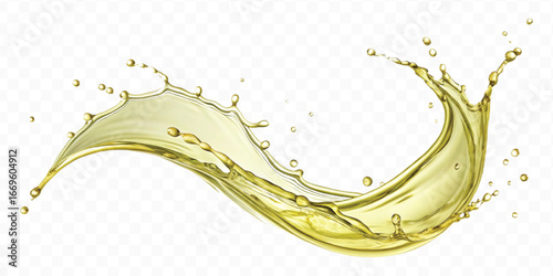 abstract 3d smooth liquid olive oil splash in different style isolated on transparent background	
