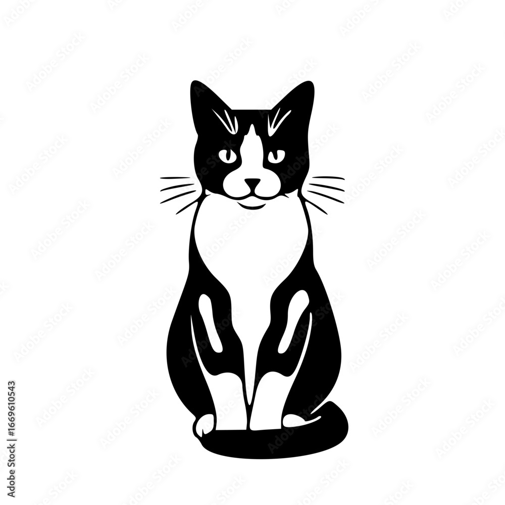 Obraz premium black and white cat