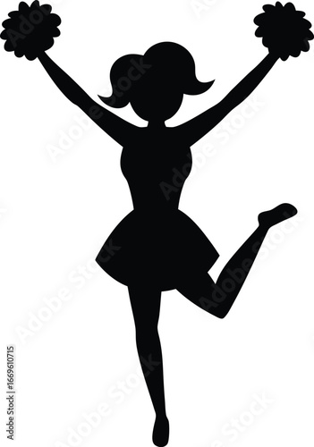 Cheerleader silhouette black silhouette of girl cheerleaders sports cheerleading split