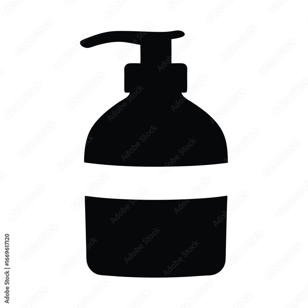 Obraz premium Black and white soap dispenser bottle vector illustration for hygiene and personal care needs