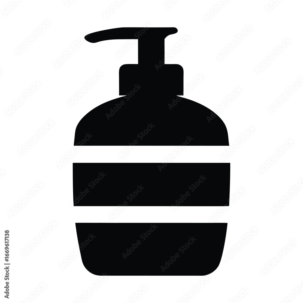 Obraz premium Dispenser bottle icon vector illustration for soap shampoo lotion or sanitizer product design element