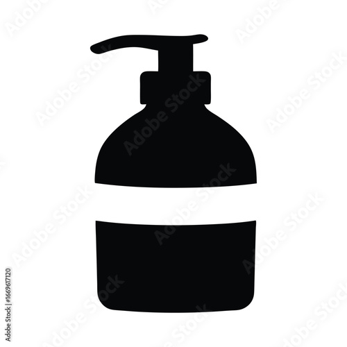 Black and white soap dispenser bottle vector illustration for hygiene and personal care needs