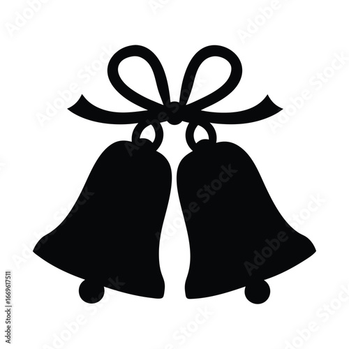 Wedding bells silhouette vector graphic for invitations cards and decorations clip art design