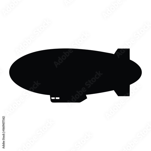 Airship zeppelin blimp vector illustration clip art icon symbol graphic design element silhouette drawing