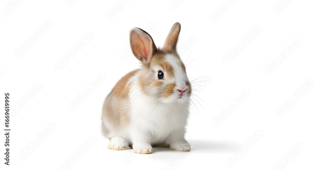 Fototapeta premium white rabbit on white background