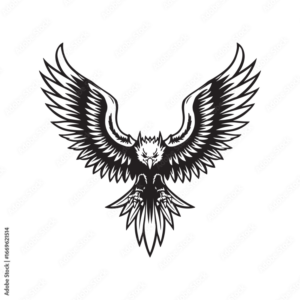 Obraz premium Elegant eagle bird logo vector design symbolizing freedom, creativity, peace, and modern professional branding identity