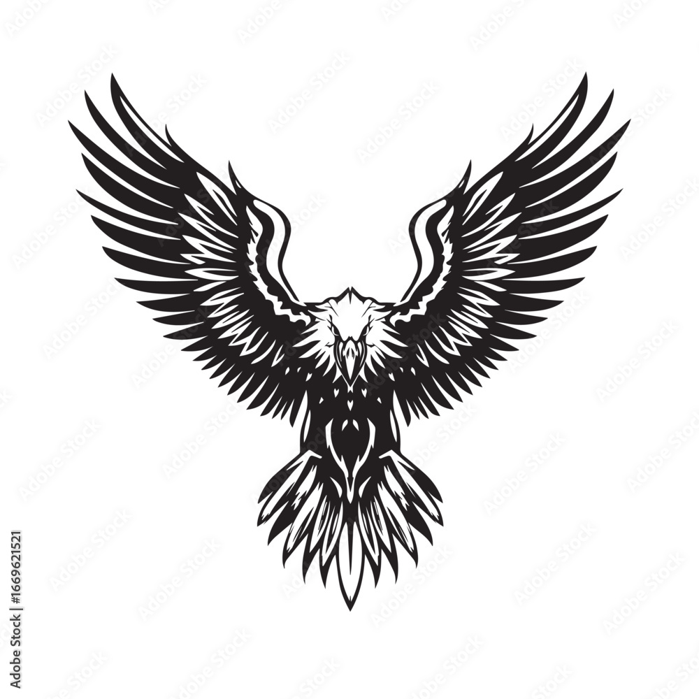 Obraz premium Elegant eagle bird logo vector design symbolizing freedom, creativity, peace, and modern professional branding identity