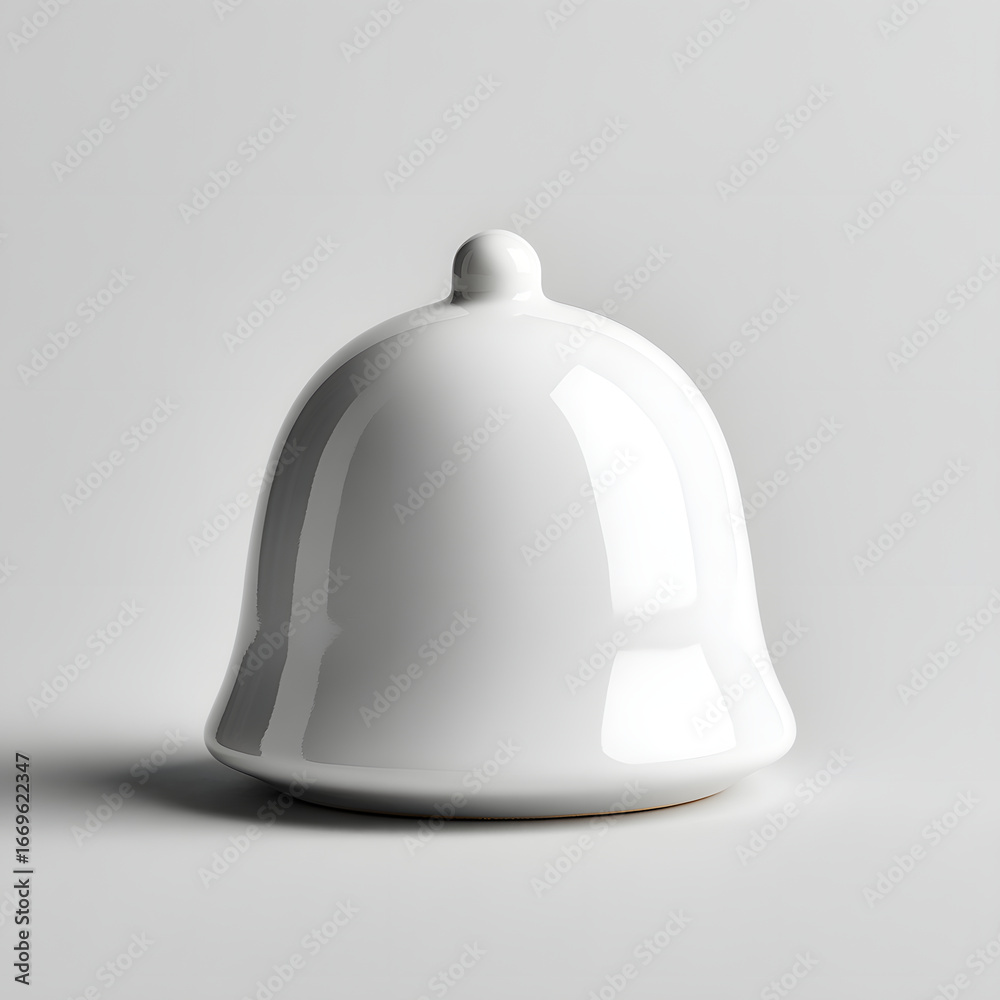 Fototapeta premium This stunning white ceramic bell embodies minimalist elegance, evoking warmth and festive spirit.
