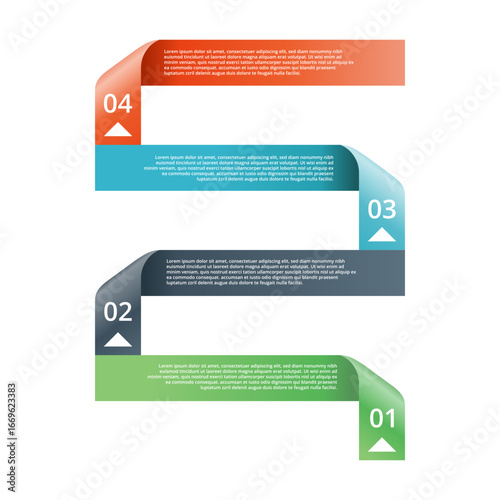 Banners with sequential arrow graphics