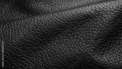 Close-up of Black Leather Texture for Backgrounds and Design