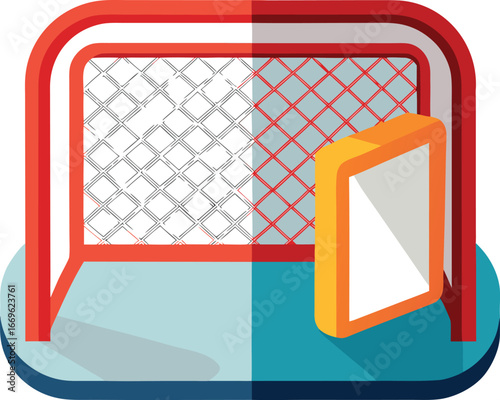 Soccer gate icon outline vector school sport room equipment