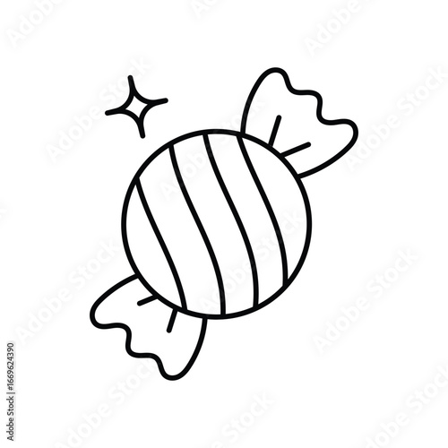 Candy line icon with white background vector stock illustration