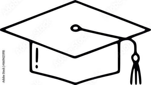 Isolated vector illustration of a 3d graduation cap and diploma icon