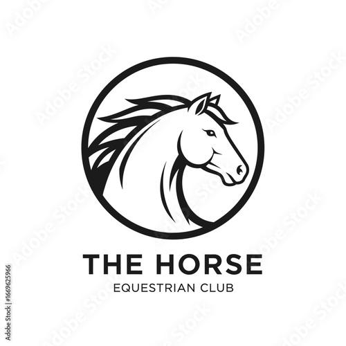 Elegant horse head logo for an equestrian club.