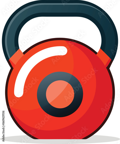 Illustration of kettlebell weight in engraving style design element for logo