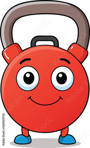 Illustration of kettlebell weight in engraving style design element for logo