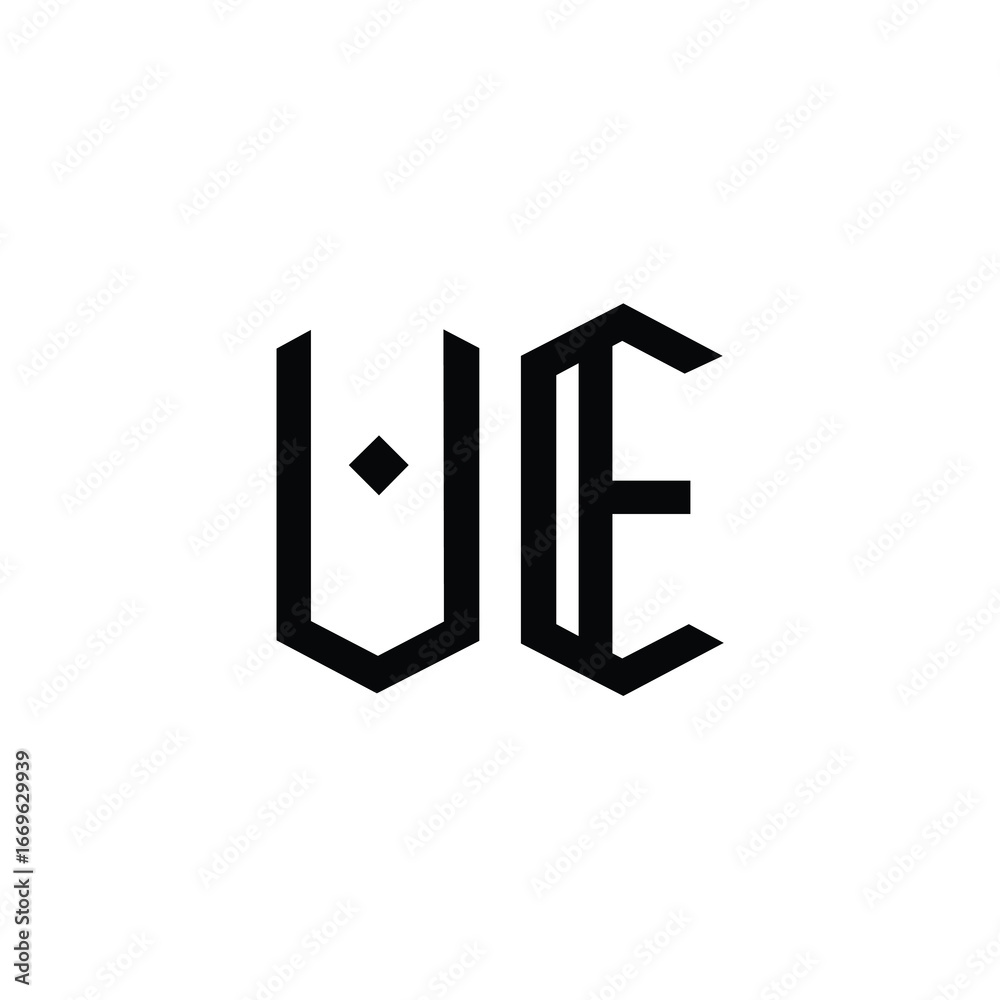 Obraz premium UE monogram logo design letter text name symbol monochrome logotype alphabet character simple logo
