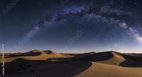 Fototapeta Naklejka Na Ścianę i Meble -  Milky way over the desert sand dunes at night
