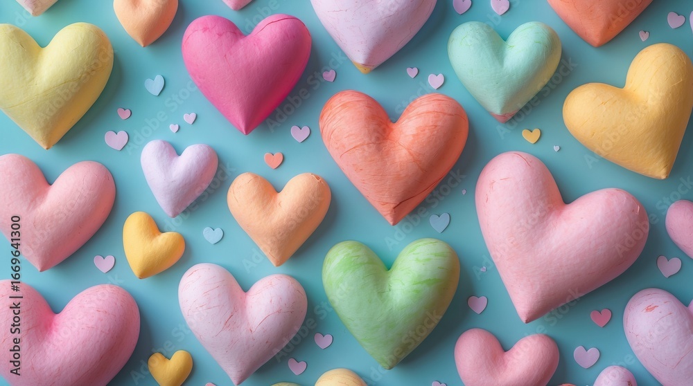 Obraz premium Fabric Hearts — Warmth, Color, and a Touch of Care